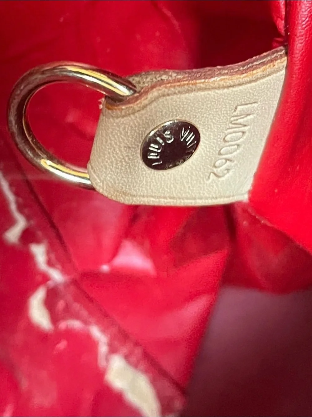 Louis Vuitton Red Patent Tote with Tan Handles